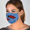 Two Red Platy Fish Print Face Mask