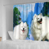 American Eskimo Print Shower Curtains