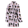 Black And Tan Coonhound Dog In Lots Print Women's Bath Robe