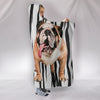 Bulldog Print On B/W Hooded Blanket