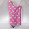 Australian Cattle Dog Pattern Print Pink Hooded Blanket