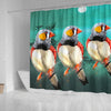 Zebra Finch Bird Art Print Shower Curtains