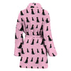 Black Labrador On Pink Print Women's Bath Robe