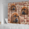 Redbone Coonhound Print Shower Curtains