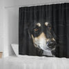 Black Saluki Dog Print Shower Curtain