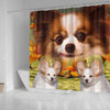 Papillon Dog Print Shower Curtains