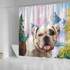 American Bulldog Print Shower Curtains
