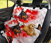 Cute Dobermann On Red Print Pet Seat Covers