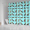 Basset Hound Dog Pattern Print Shower Curtains