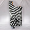 Black & White Snake Print Hooded Blanket