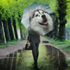 Laughing Alaskan Malamute Print Umbrellas