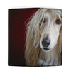 Afghan Hound On Red Print Women's Leather Wallet