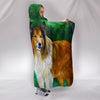 Rough Collie Dog Art Print Hooded Blanket