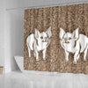 Cute Middle White Pig Print Shower Curtain