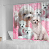 Bolognese Dog Print Shower Curtain