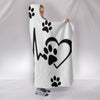 Dog Heart Print Hooded Blanket