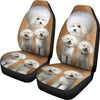 Cute Bichon Frise Print Car Seat Cover