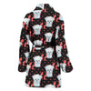 Maltese Dog Heart Pattern Print Women's Bath Robe