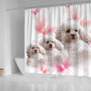 Cute Poodle Dog Print Shower Curtains