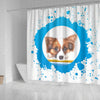 Cute Papillon Dog Print Shower Curtain