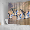 Seagulls Birds Flying Print Shower Curtains