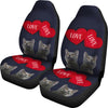 Russian Blue Cat Love Print Car Seat Covers