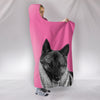 Cute Norwegian Elkhound Print Hooded Blanket