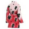 Amazing CurlyCoated Retriever Dog Print On Red/White Women's Bath Robe