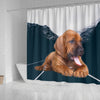 Bloodhound Puppy Print Shower Curtain