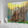 Cute Oriental Shorthair Cat Print Shower Curtains