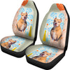 Cute American Pit Bull Terrier Print Car Seat Covers