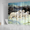 Great Pyrenees Dog Art Print Shower Curtains