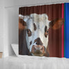 Cute Normande Cattle (Cow) Print Shower Curtain