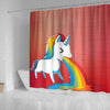 Rainbow Unicorn Print Shower Curtain