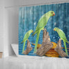 Cute Rose Ringed Parakeet Print Shower Curtains