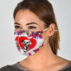 Dalmatian Floral Love Print Face Mask