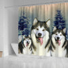 Alaskan Malamute Print Shower Curtain