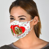 Basset Hound In Heart Print Face Mask