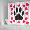 Dog Paws with Love Print Shower Curtain