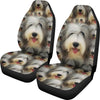 Bearded Collie Dog In Lots Print Car Seat Covers