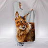 Beautiful Somali Cat Print Hooded Blanket