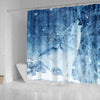 Snowy Wolf Print Shower Curtains