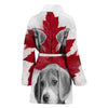 Beagle Dog Print Women's Bath Robe