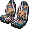 BullMastiff Dog Floral Print Car Seat Covers