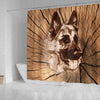 German Shepherd Print Shower Curtains