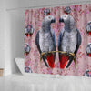 African Grey Parrot Floral Print Shower Curtains