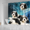 Polish Lowland Sheepdog Print Shower Curtains