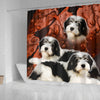 Lovely Polish Lowland Sheepdog Print Shower Curtains