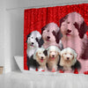 Old English Sheepdog Print Shower Curtains