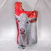 Charolais Cattle Print Hooded Blanket